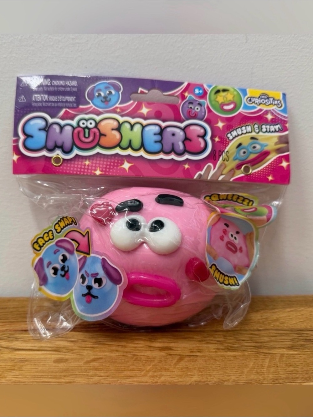 ORB Curiosities Smushers - Pink Squishy Sensory Fidget Face Swap OG